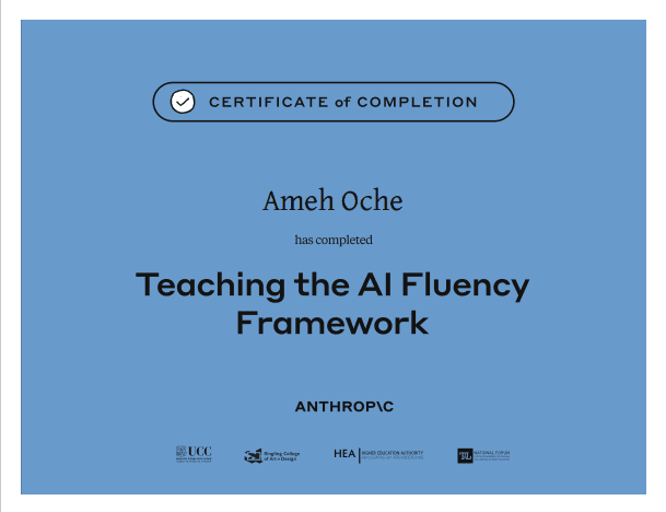 Teaching the AI Fluency Framework certificate from Anthropic